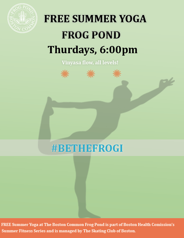 Free summer yoga at Frog Pond every Thursday